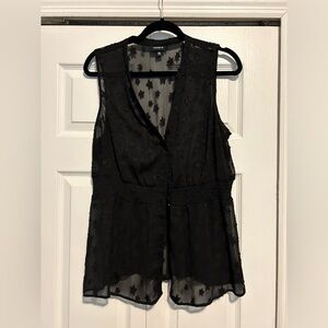 Black button up peplum tank top from TORRID.